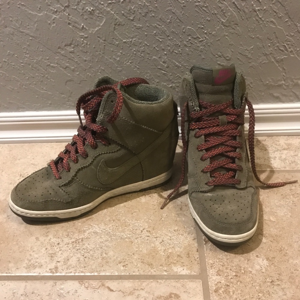 Suede Nike hightop wedges